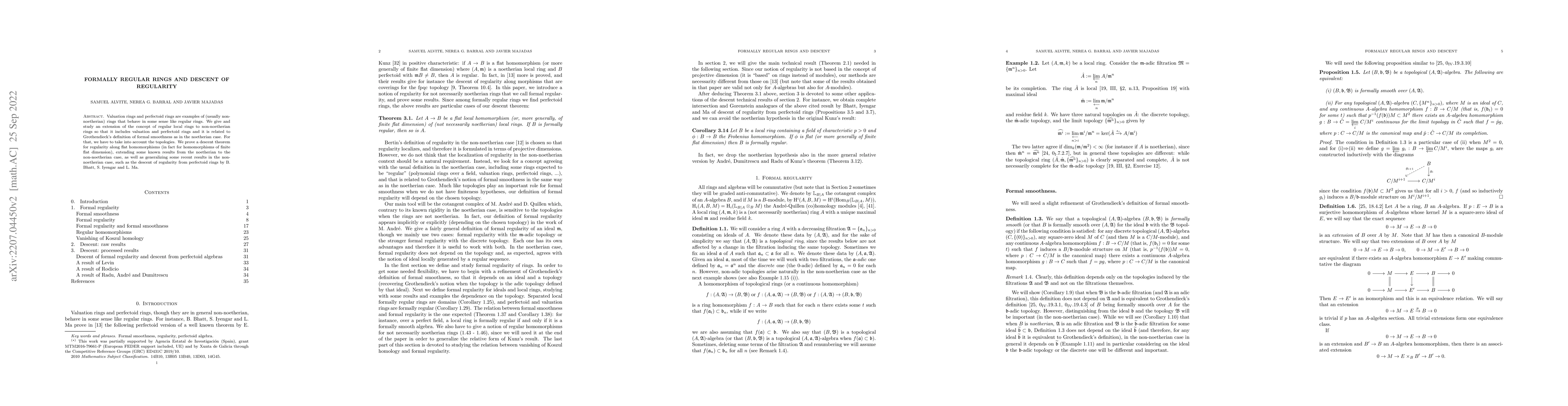 Thumbnail for Formally regular rings and descent of regularity