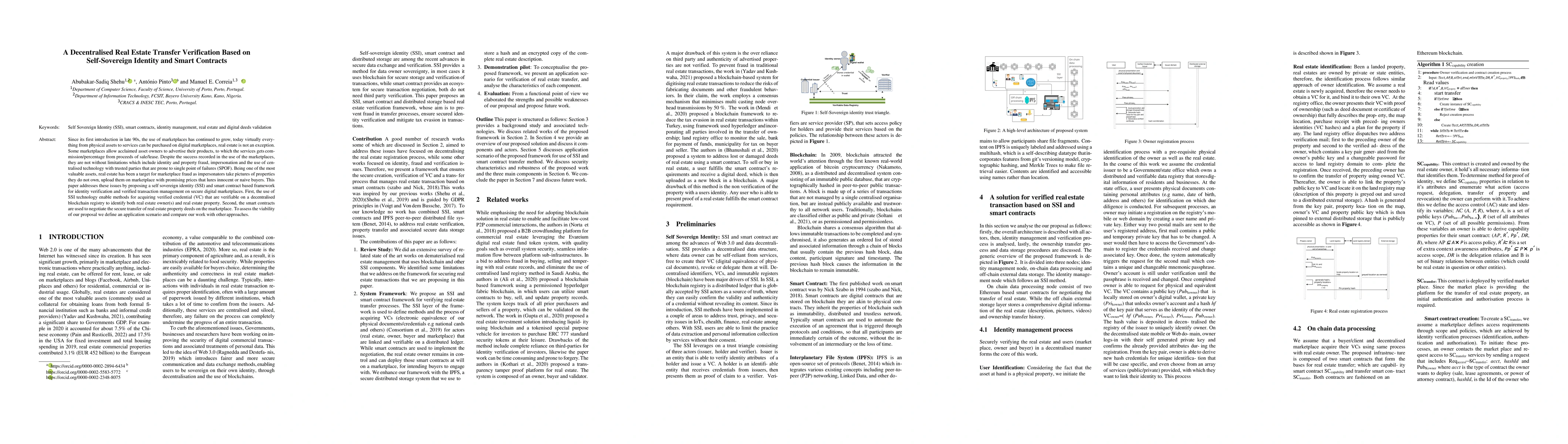 Thumbnail for A Decentralised Real Estate Transfer Verification Based on
  Self-Sovereign Identity and Smart Contracts