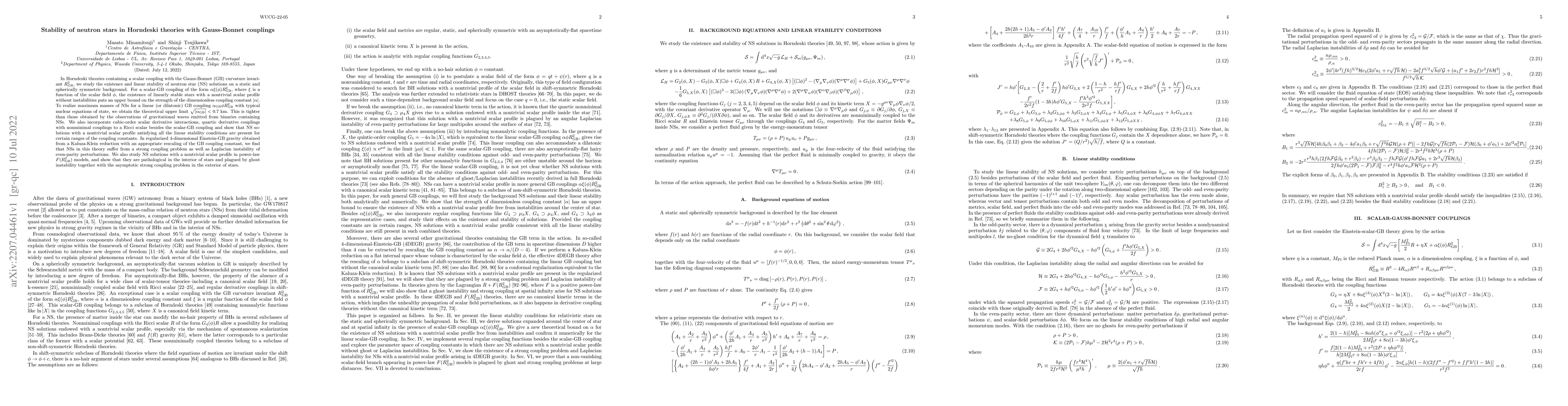 Thumbnail for Stability of neutron stars in Horndeski theories with Gauss-Bonnet
  couplings