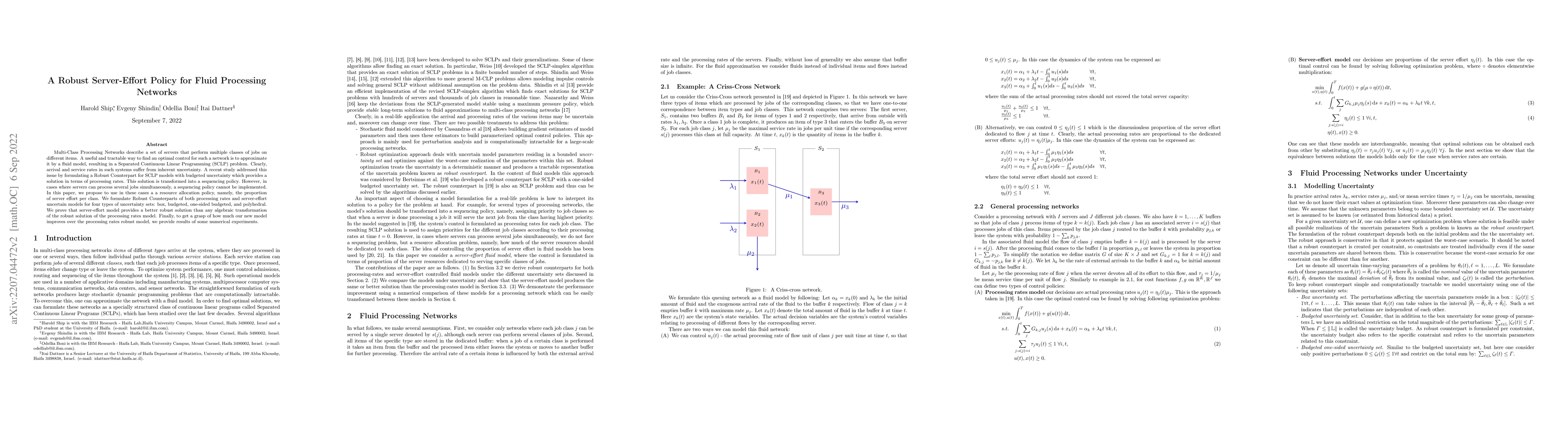 Thumbnail for A Robust Server-Effort Policy for Fluid Processing Networks