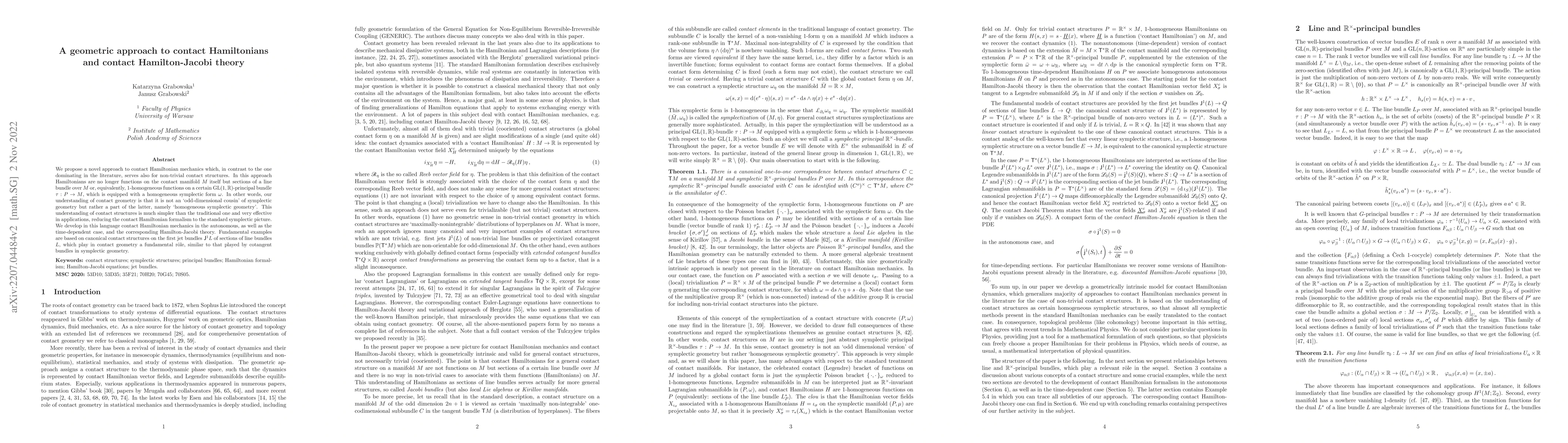 Thumbnail for A novel approach to contact Hamiltonians and contact Hamilton-Jacobi
  theory
