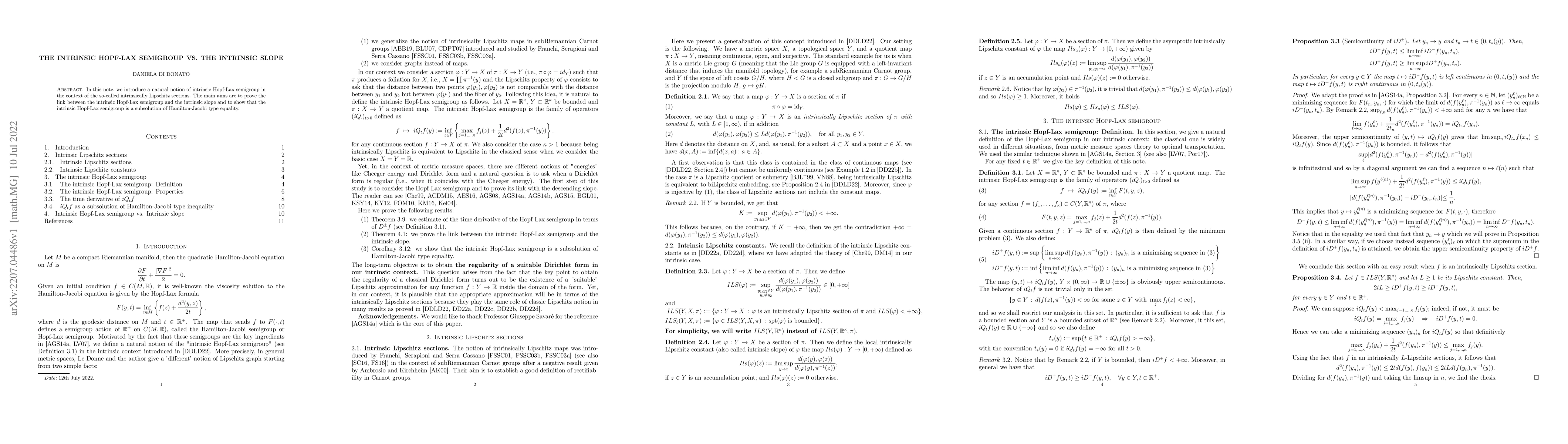 Thumbnail for The intrinsic Hopf-Lax semigroup vs. The intrinsic slope