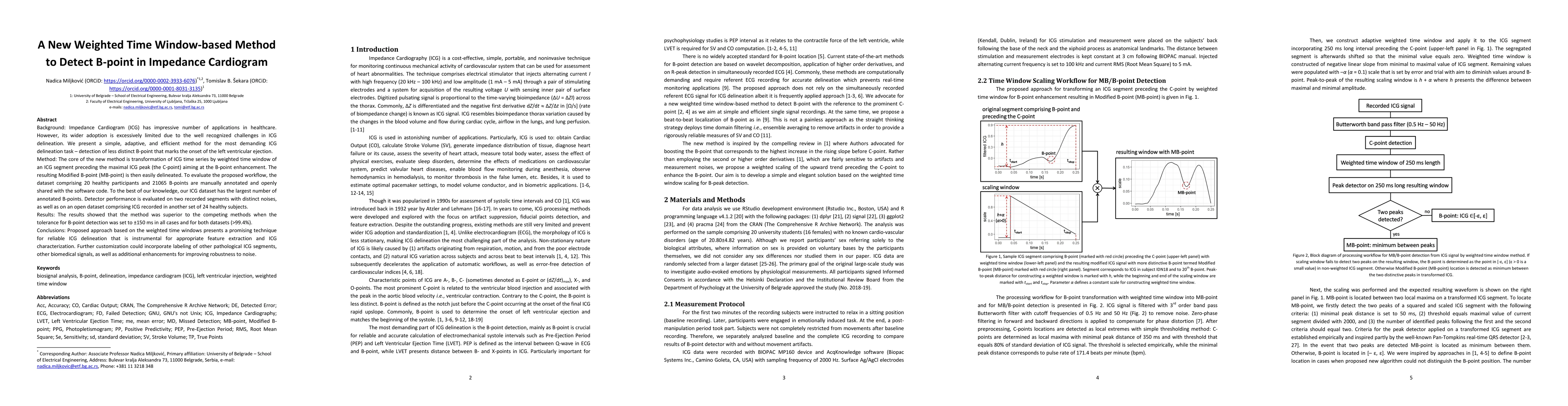Thumbnail for A New Weighted Time Window-based Method to Detect B-point in Impedance
  Cardiogram