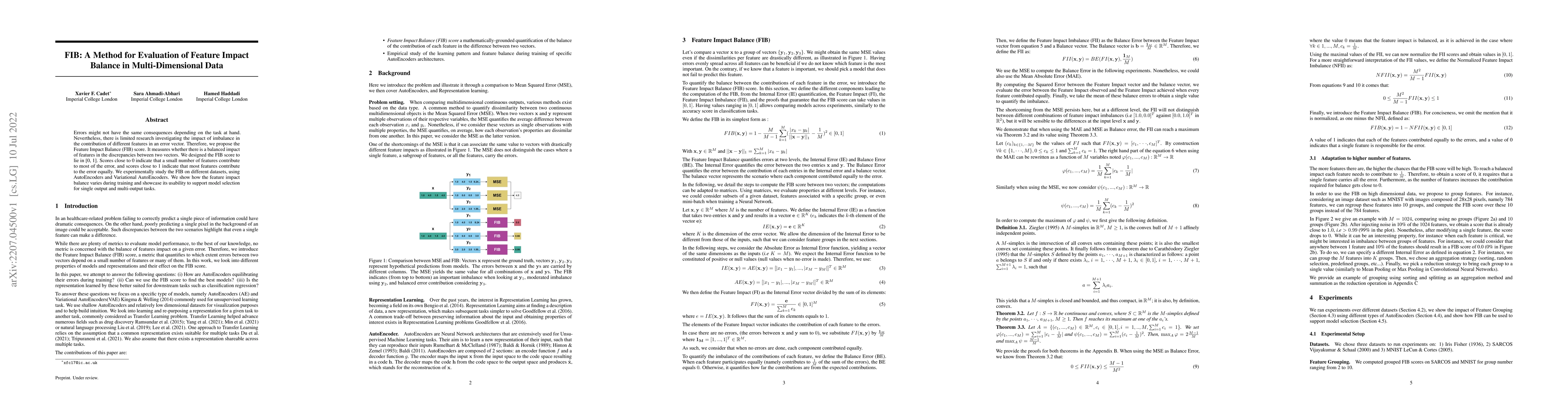 Thumbnail for FIB: A Method for Evaluation of Feature Impact Balance in
  Multi-Dimensional Data