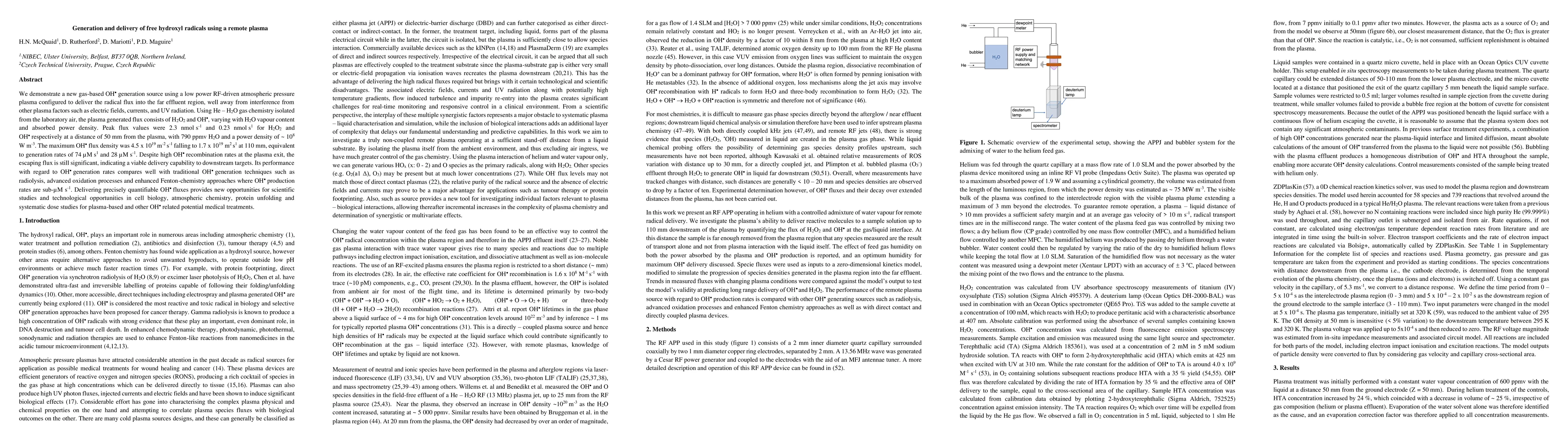 Thumbnail for Generation and delivery of free hydroxyl radicals using a remote plasma