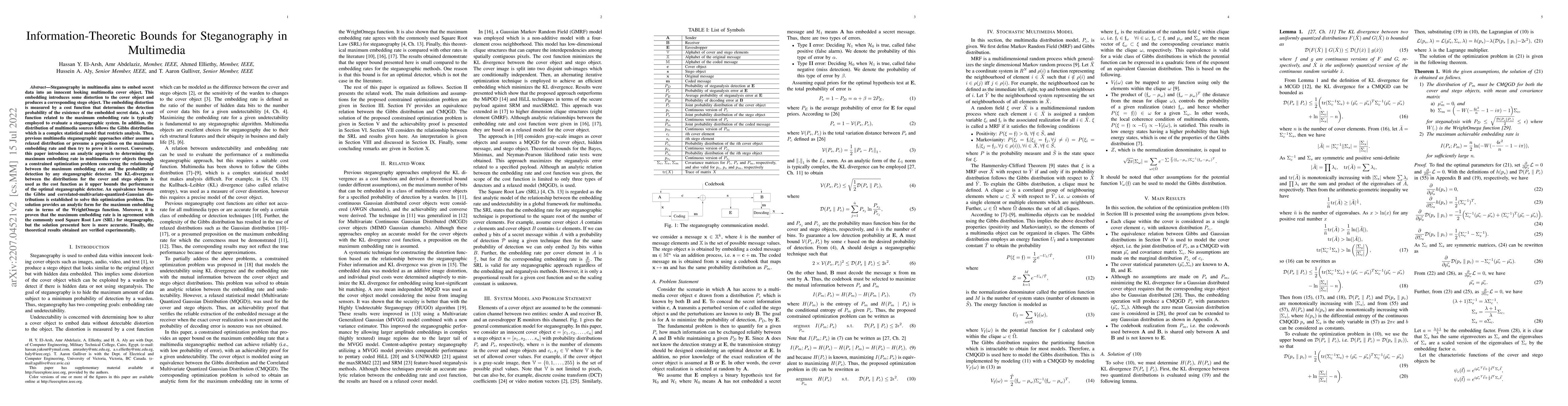 Thumbnail for Information-Theoretic Bounds for Steganography in Multimedia