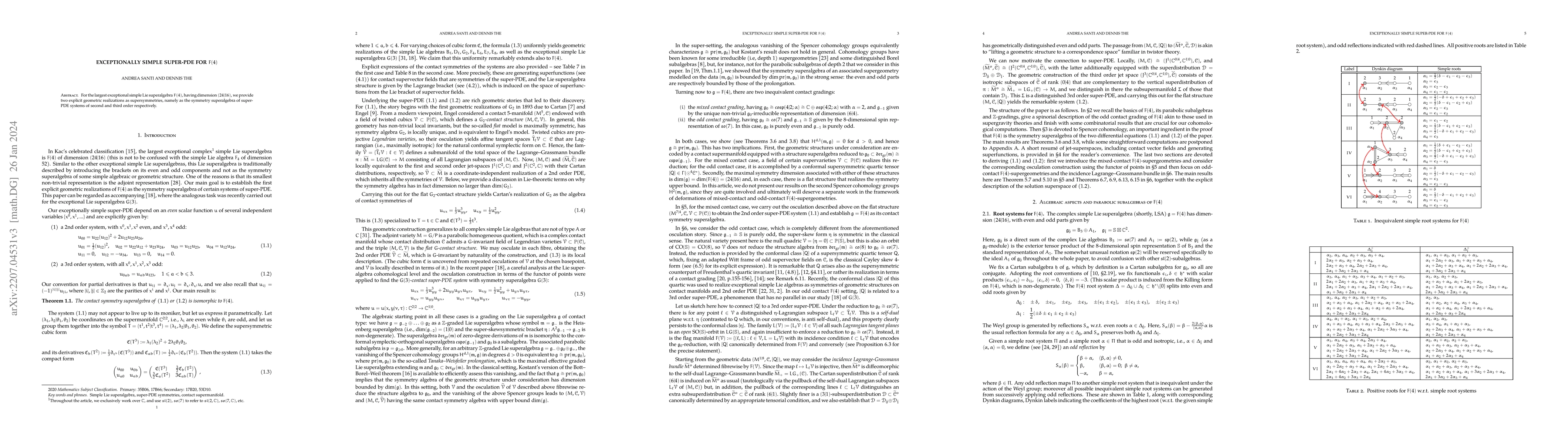 Thumbnail for Exceptionally simple super-PDE for $F(4)$