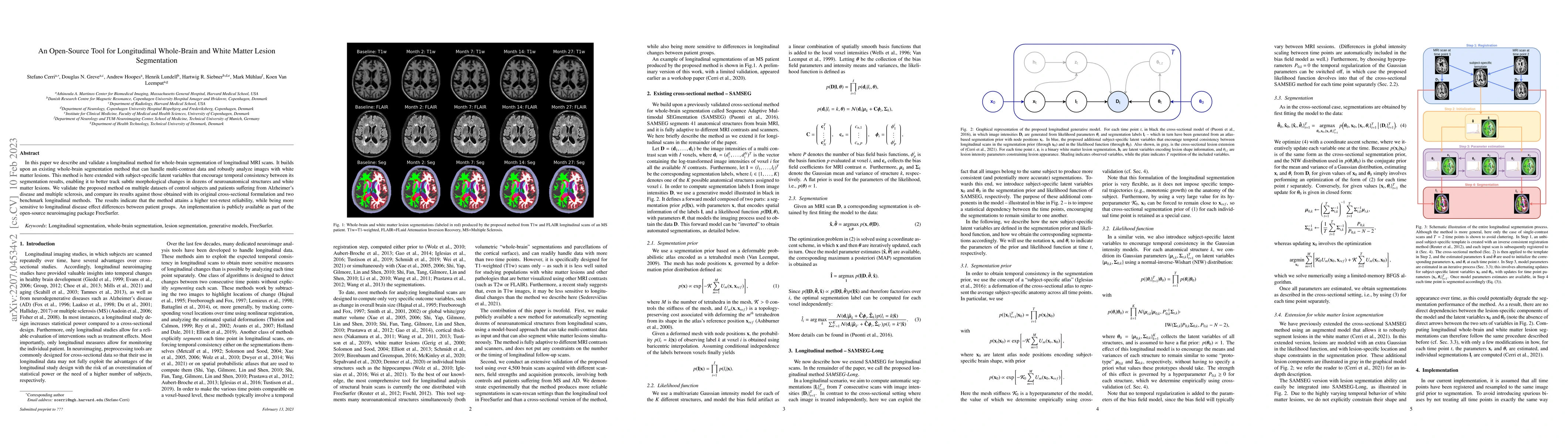 Thumbnail for An Open-Source Tool for Longitudinal Whole-Brain and White Matter Lesion
  Segmentation