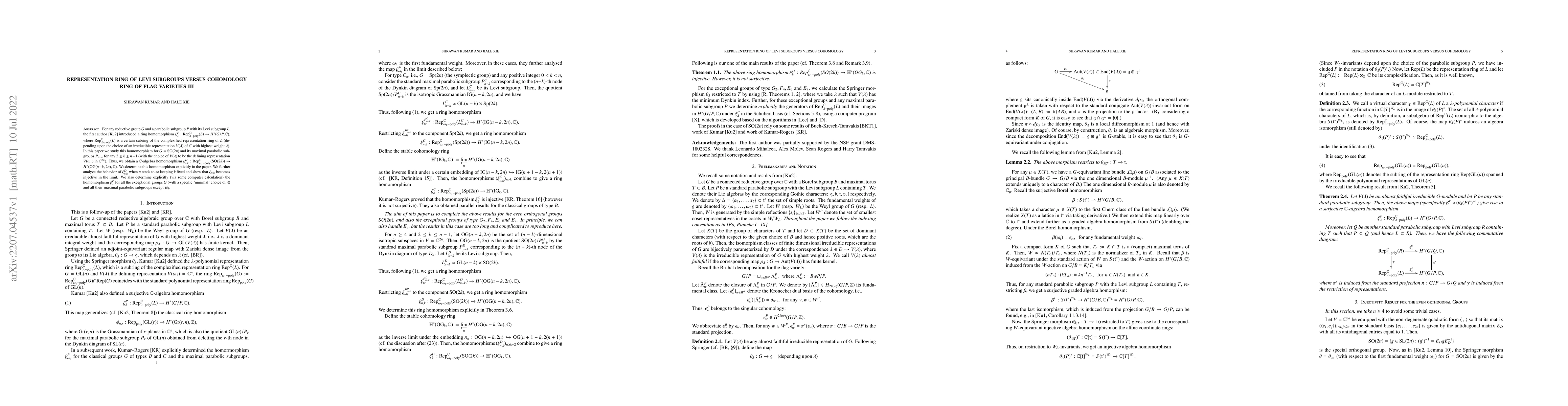 Thumbnail for Representation ring of Levi subgroups versus cohomology ring of flag
  varieties III