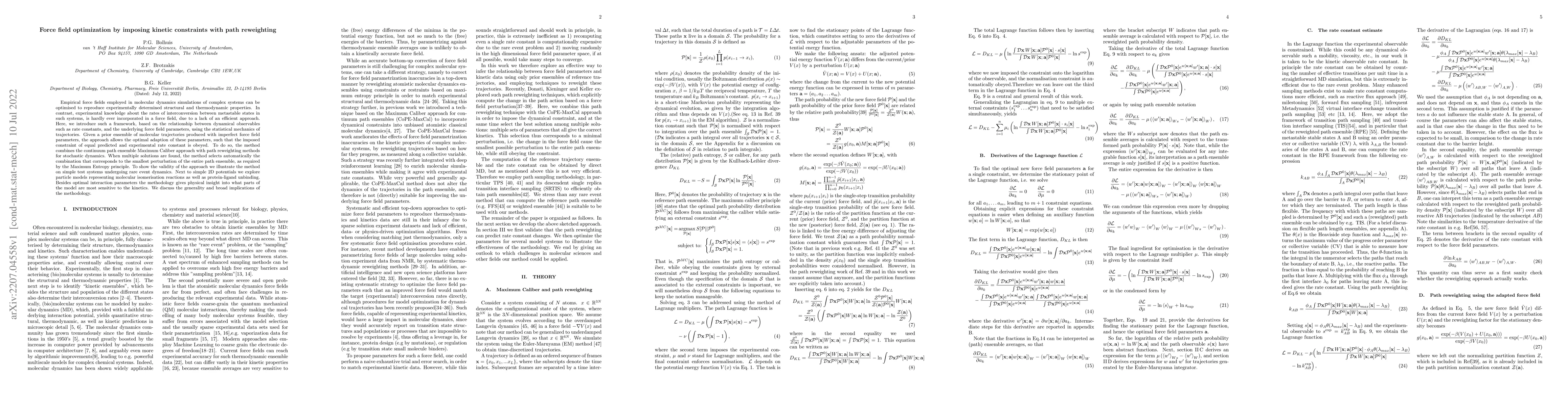 Thumbnail for Force field optimization by imposing kinetic constraints with path
  reweighting