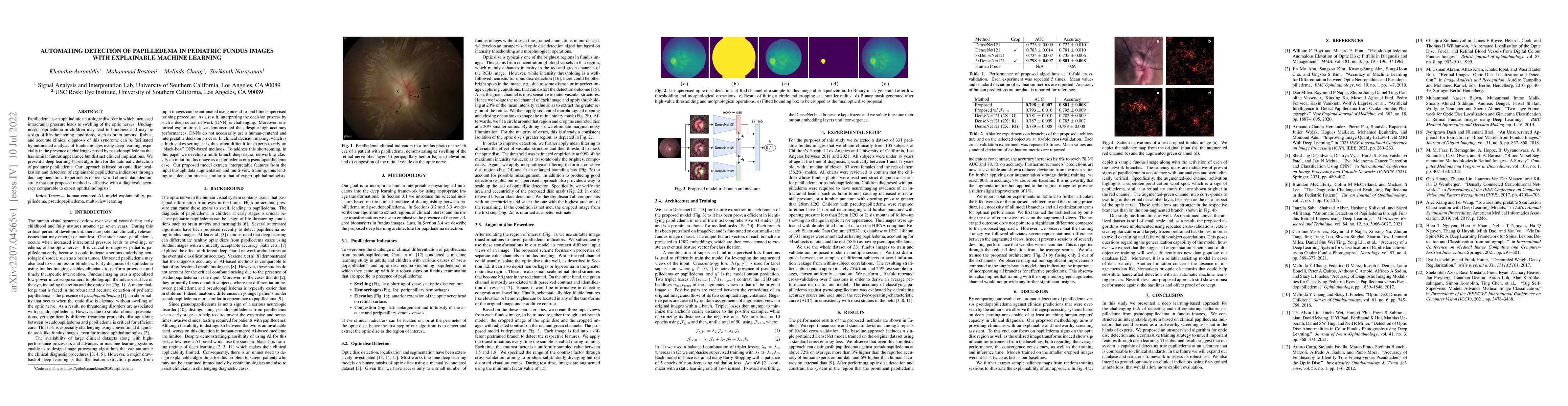 Thumbnail for Automating Detection of Papilledema in Pediatric Fundus Images with
  Explainable Machine Learning
