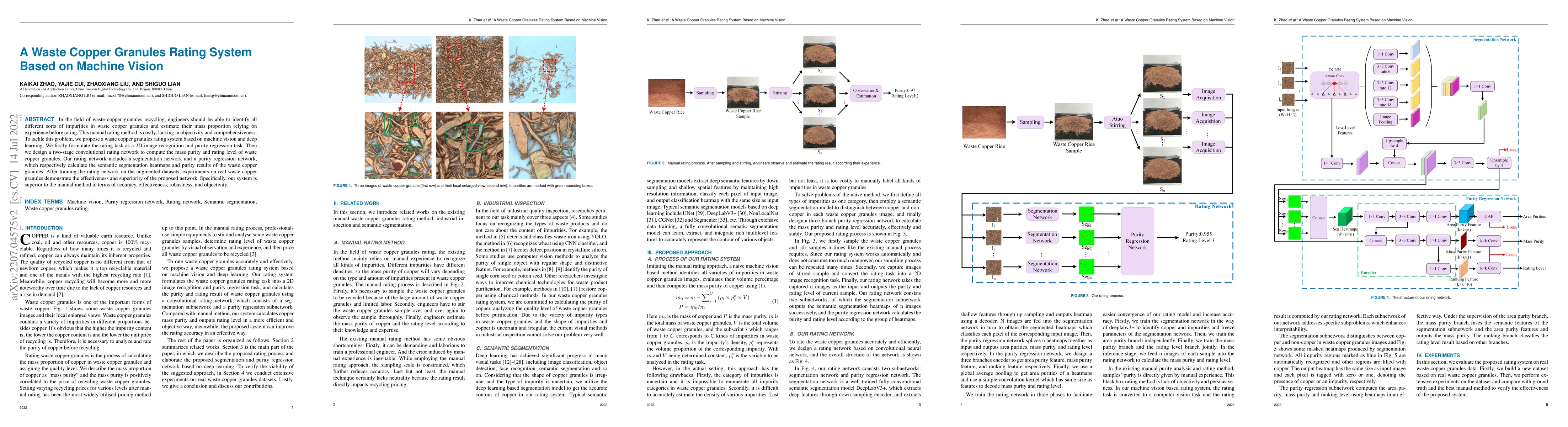 Thumbnail for A Waste Copper Granules Rating System Based on Machine Vision