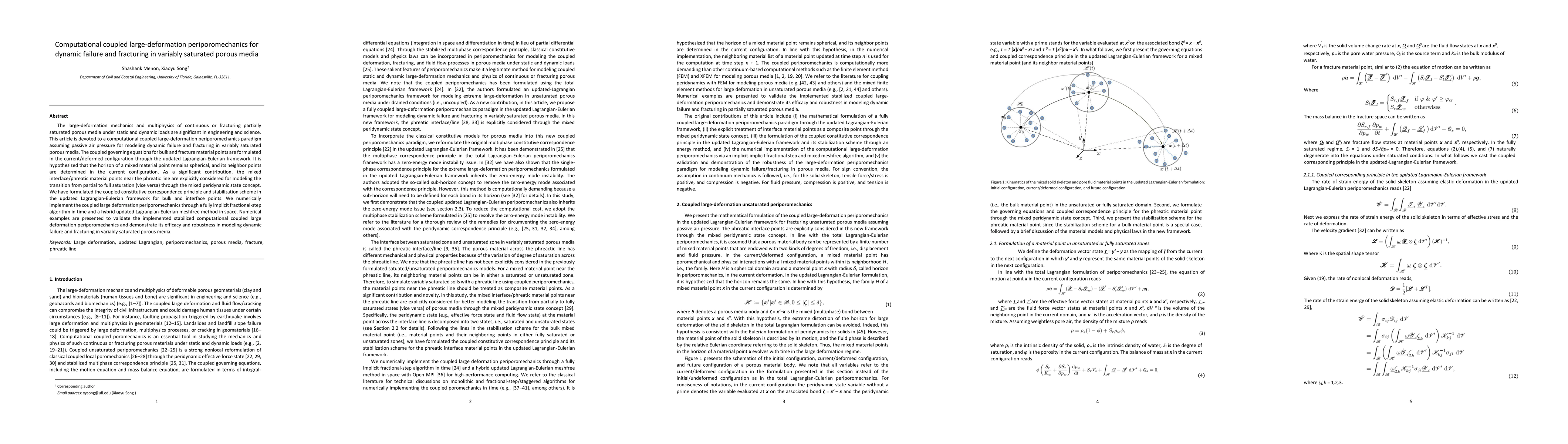 Thumbnail for Computational coupled large-deformation periporomechanics for dynamic
  failure and fracturing in variably saturated porous media