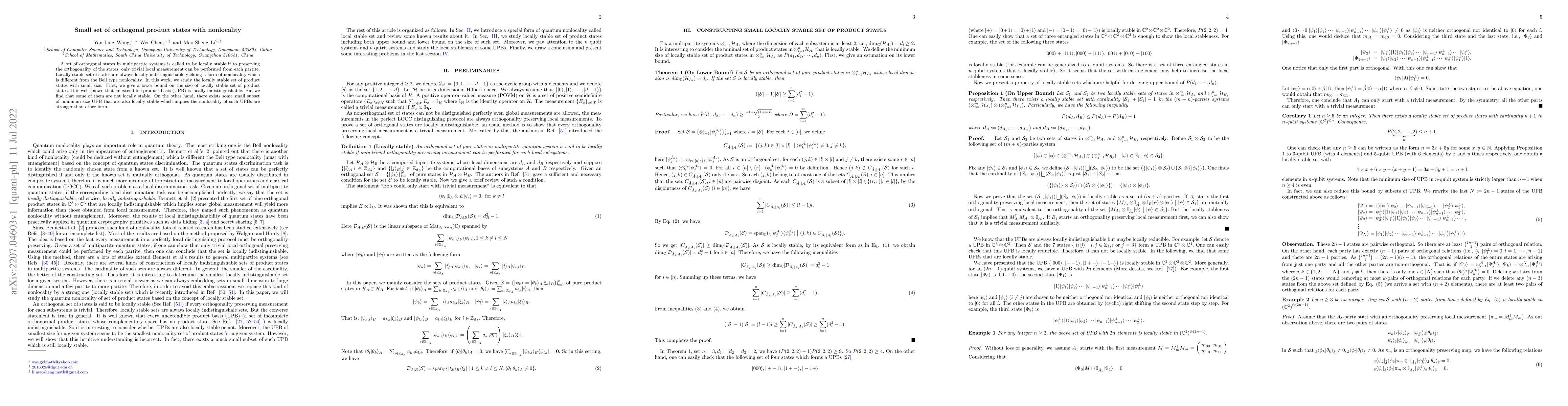 Thumbnail for Small set of orthogonal product states with nonlocality