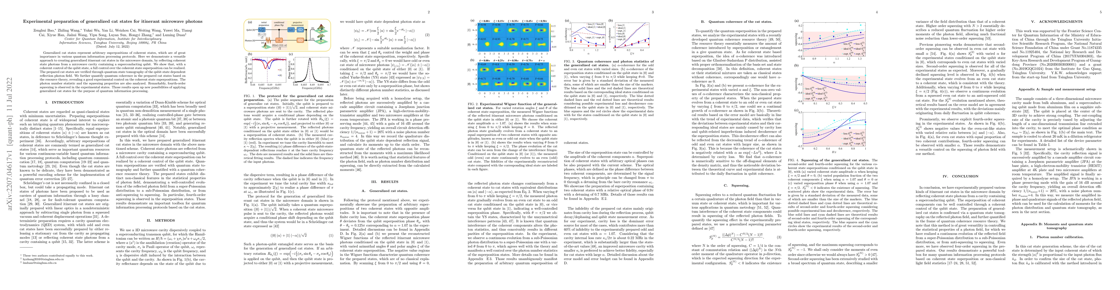 Thumbnail for Experimental preparation of generalized cat states for itinerant
  microwave photons