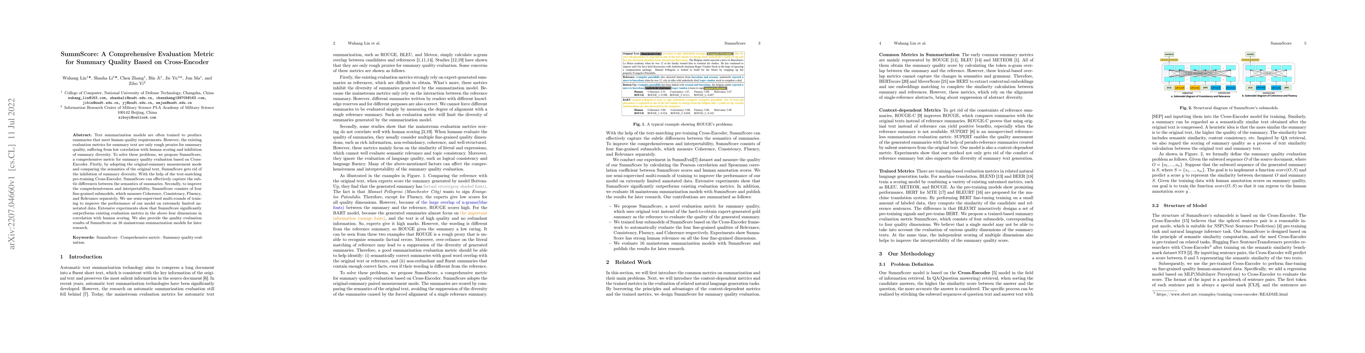Thumbnail for SummScore: A Comprehensive Evaluation Metric for Summary Quality Based
  on Cross-Encoder
