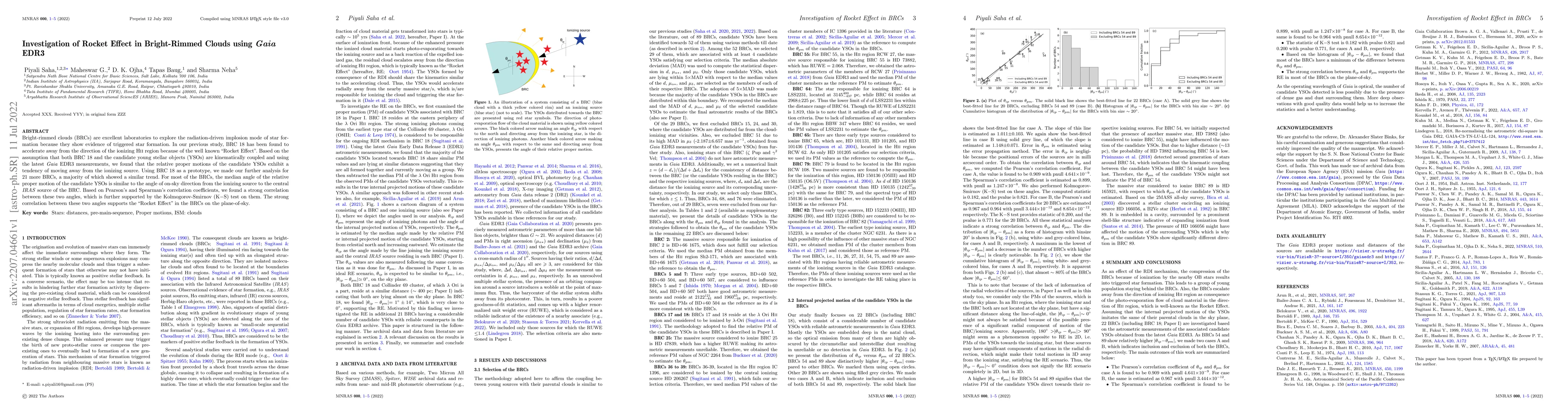 Thumbnail for Investigation of Rocket Effect in Bright-Rimmed Clouds using Gaia EDR3