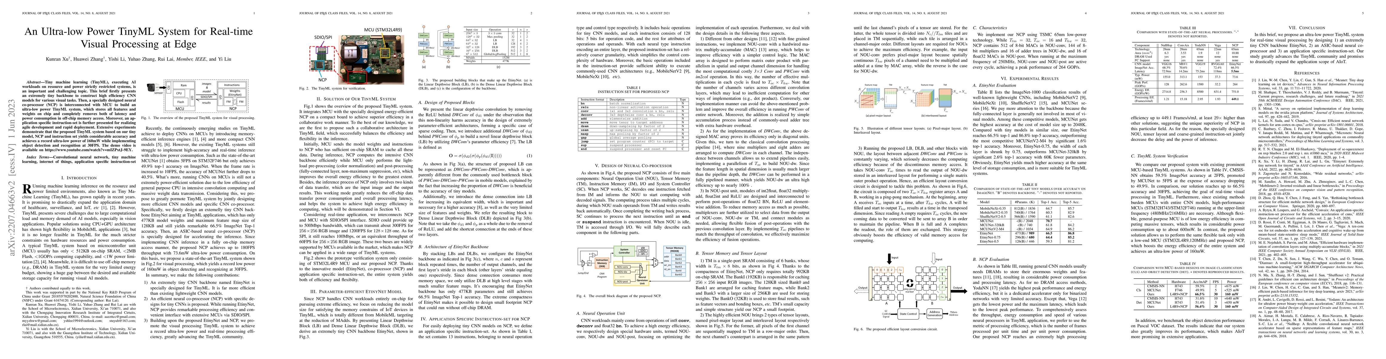 Thumbnail for An Ultra-low Power TinyML System for Real-time Visual Processing at Edge