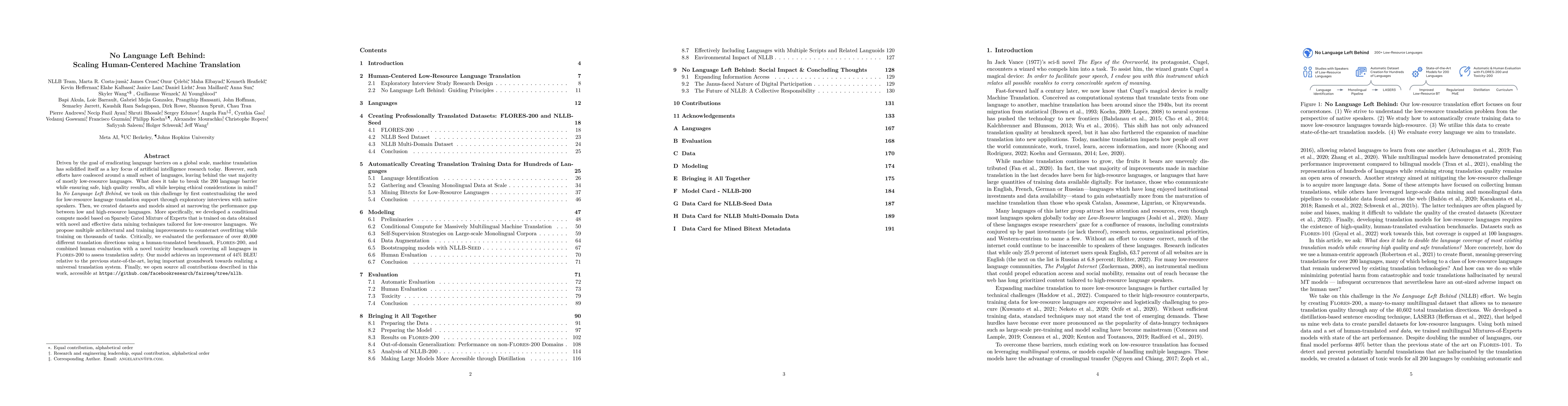 Thumbnail for No Language Left Behind: Scaling Human-Centered Machine Translation