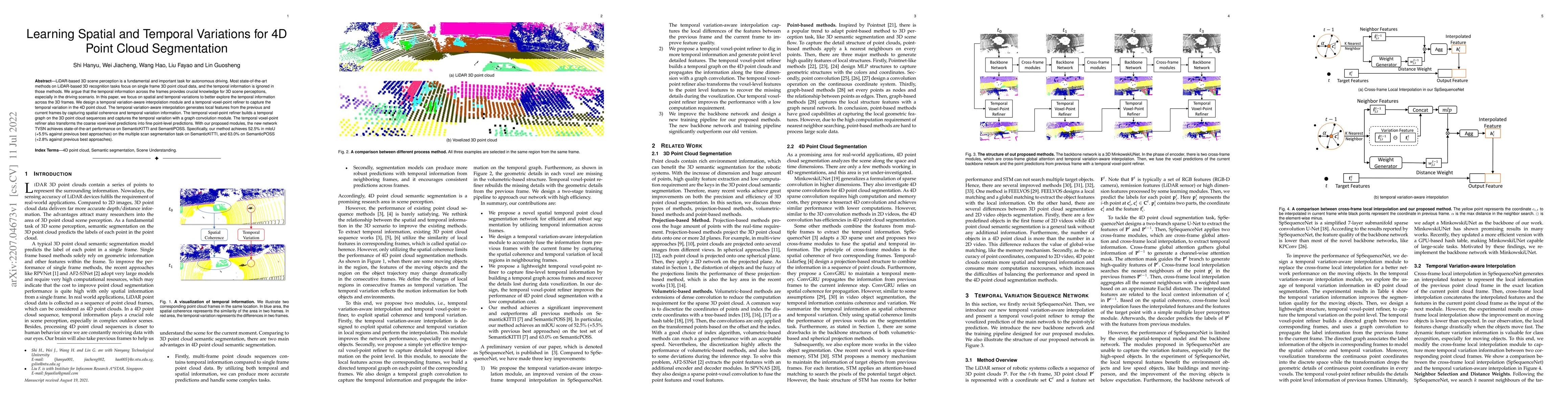 Thumbnail for Learning Spatial and Temporal Variations for 4D Point Cloud Segmentation