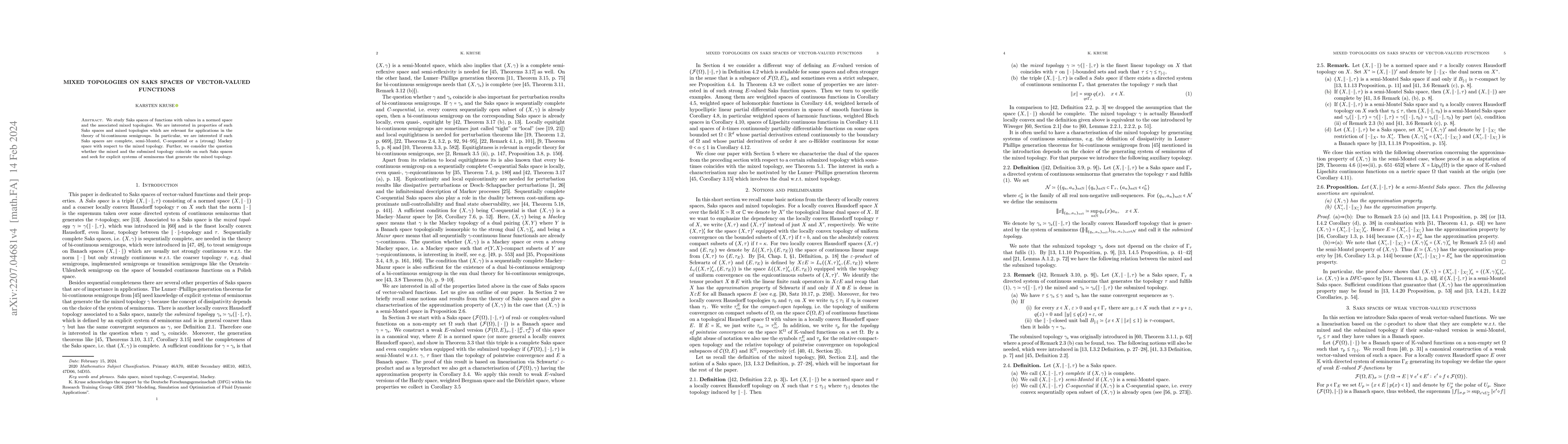Thumbnail for Mixed topologies on Saks spaces of vector-valued functions
