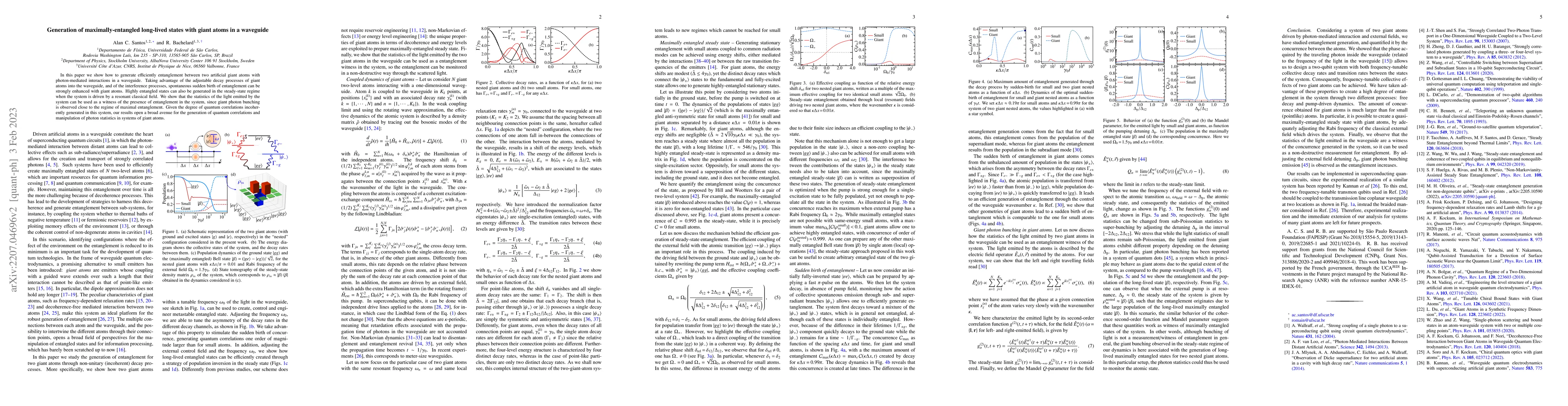Thumbnail for Generation of maximally-entangled long-lived states with giant atoms in
  a waveguide