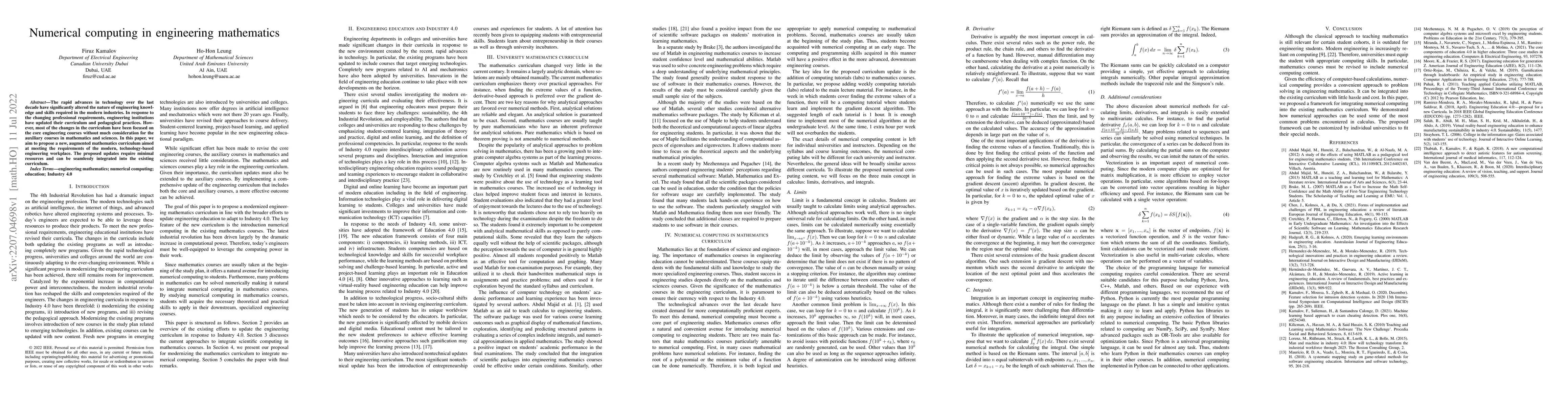 Thumbnail for Numerical computing in engineering mathematics