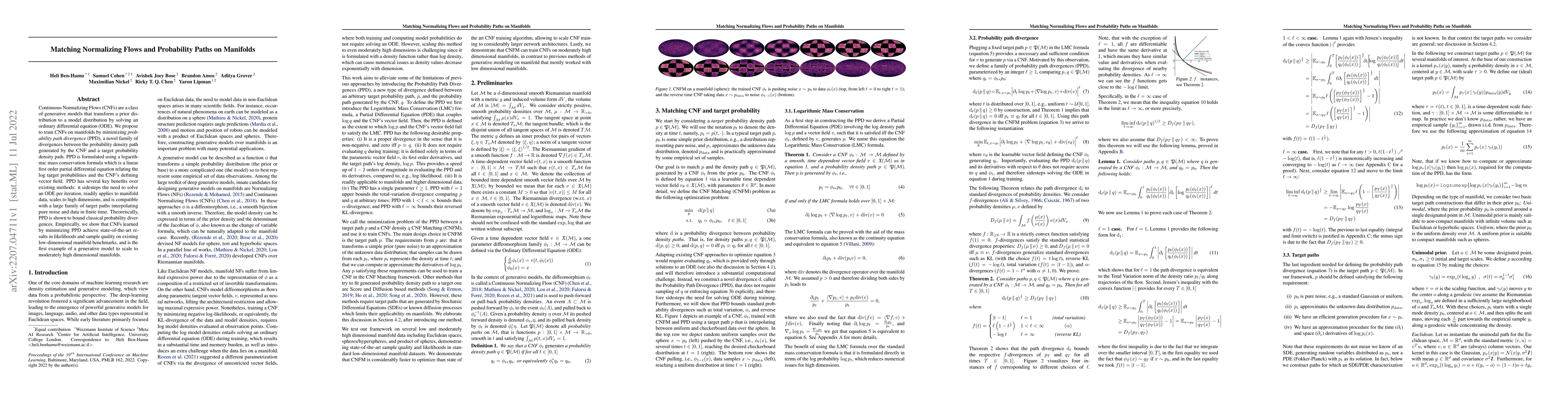 Thumbnail for Matching Normalizing Flows and Probability Paths on Manifolds