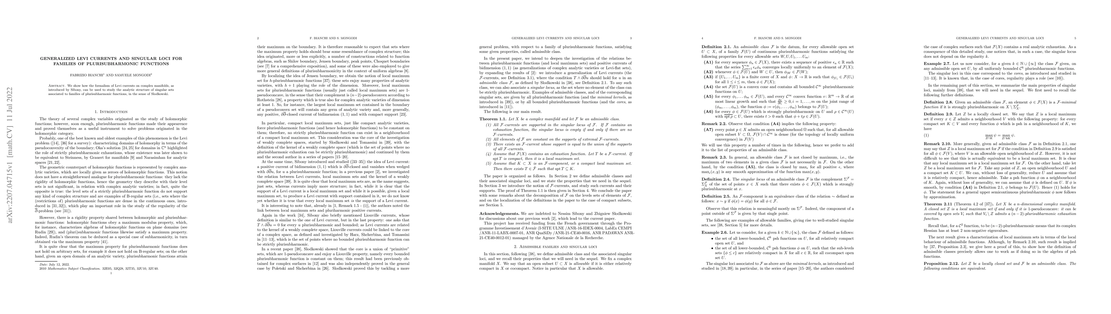 Thumbnail for Generalized Levi currents and singular loci for families of
  plurisubharmonic functions