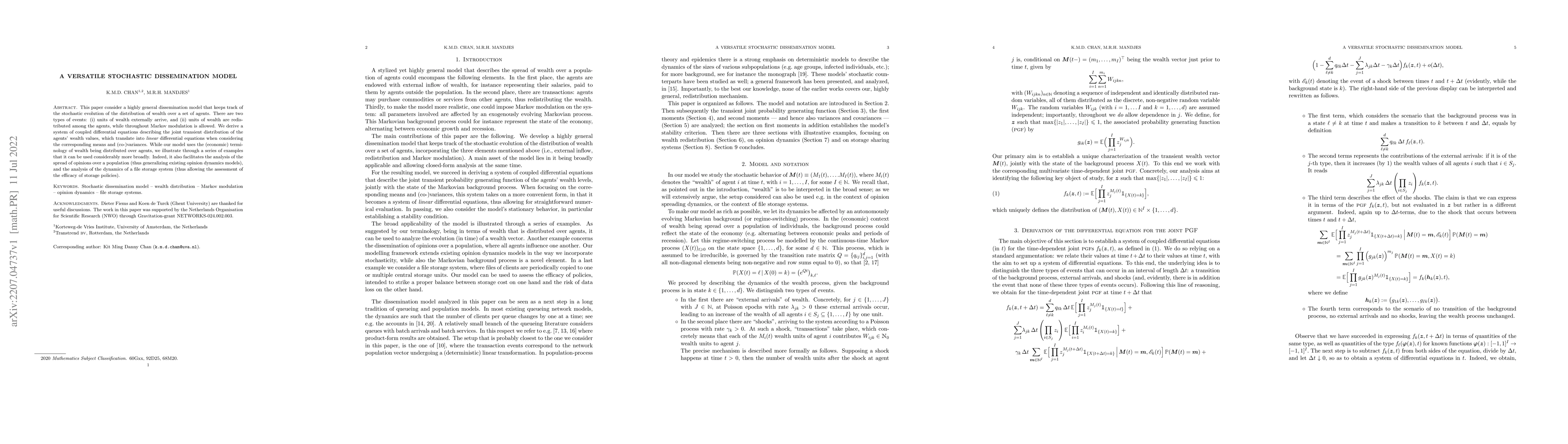 Thumbnail for A versatile stochastic dissemination model