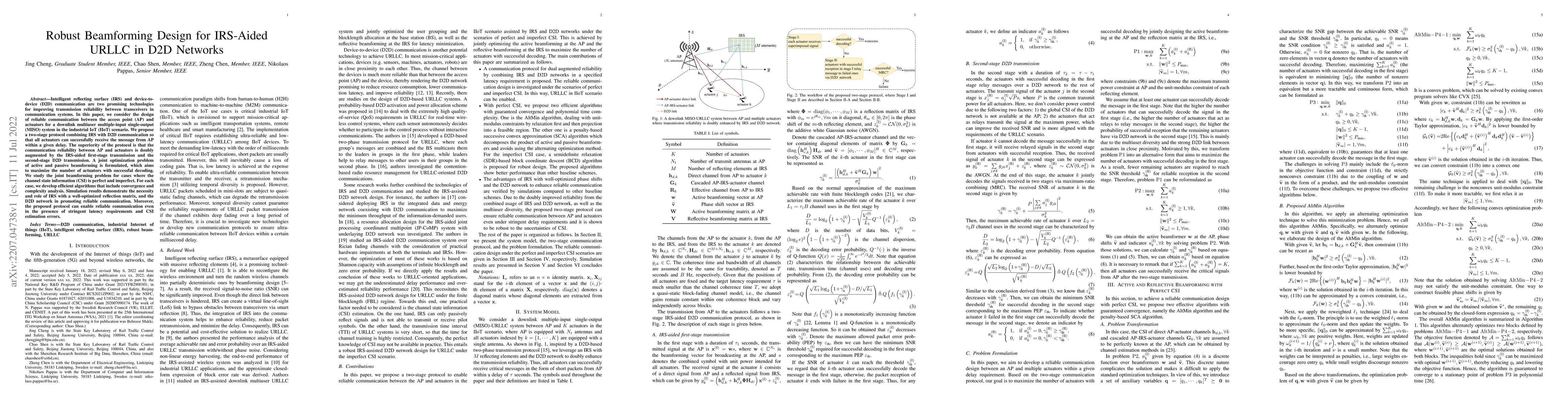 Thumbnail for Robust Beamforming Design for IRS-Aided URLLC in D2D Networks