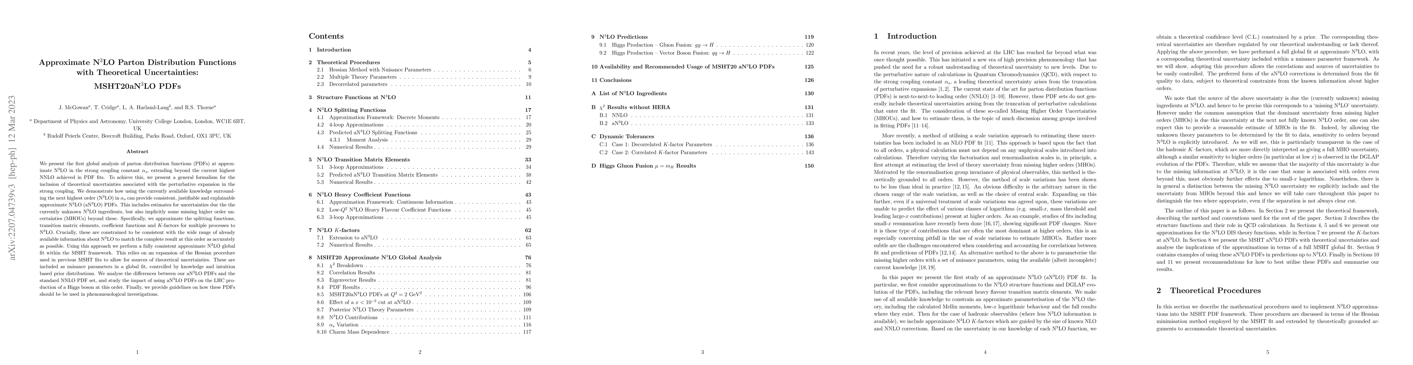 Thumbnail for Approximate N$^{3}$LO Parton Distribution Functions with Theoretical
  Uncertainties: MSHT20aN$^3$LO PDFs