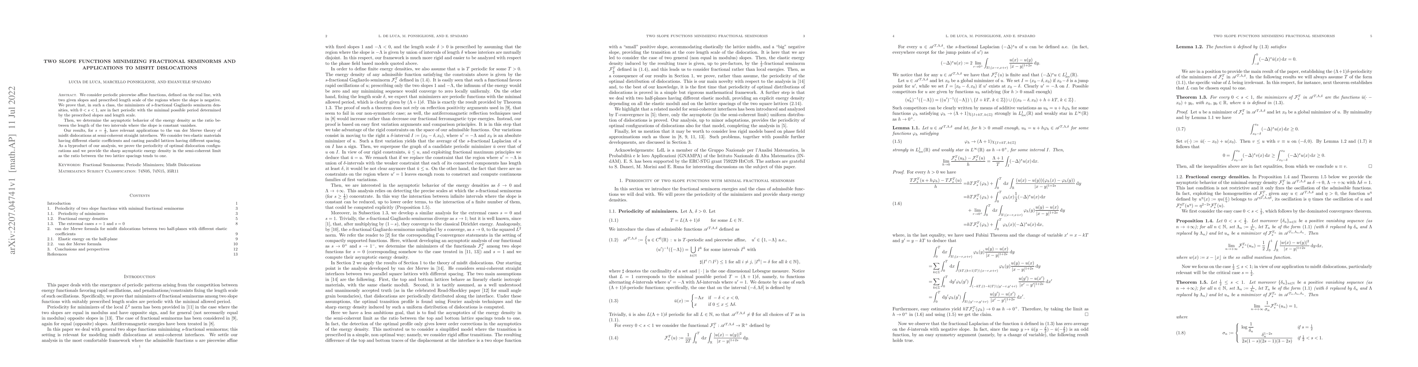 Thumbnail for Two slope functions minimizing fractional seminorms and applications to
  misfit dislocations