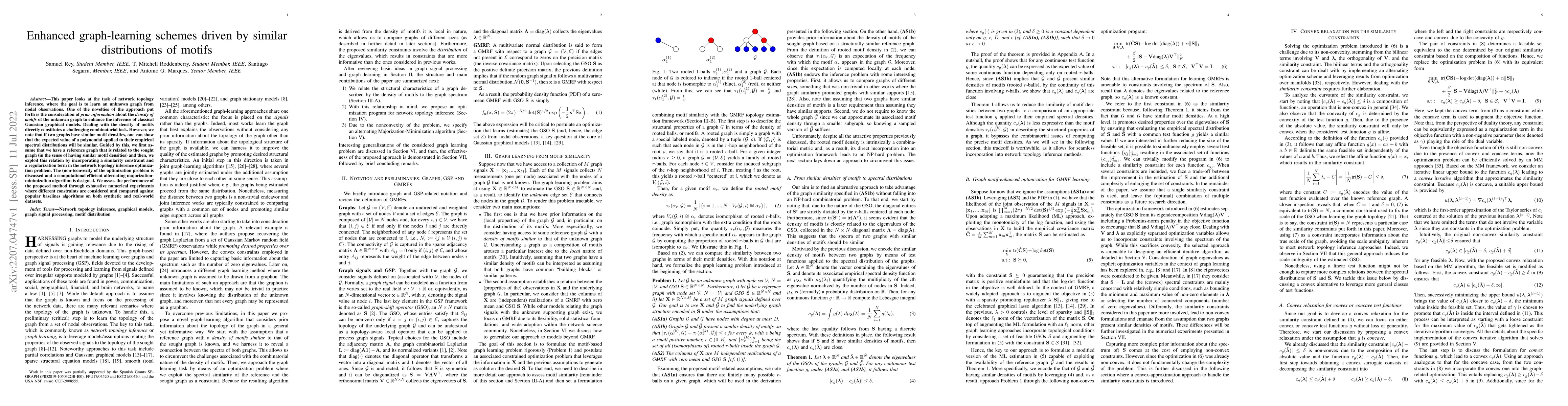 Thumbnail for Enhanced graph-learning schemes driven by similar distributions of
  motifs