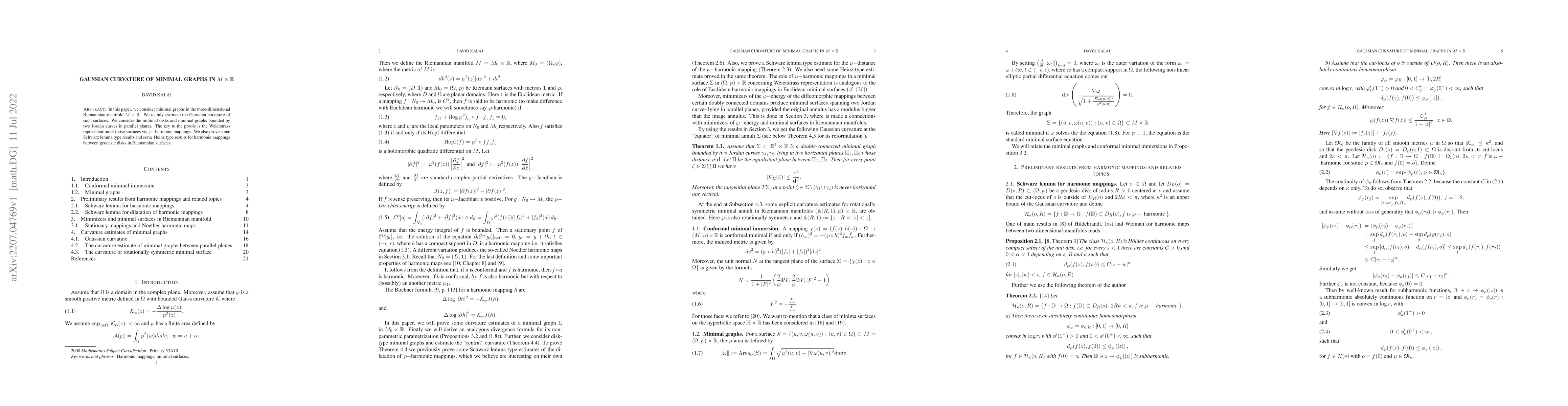 Thumbnail for Gaussian curvature of minimal graphs in $M\times \mathbb{R}$