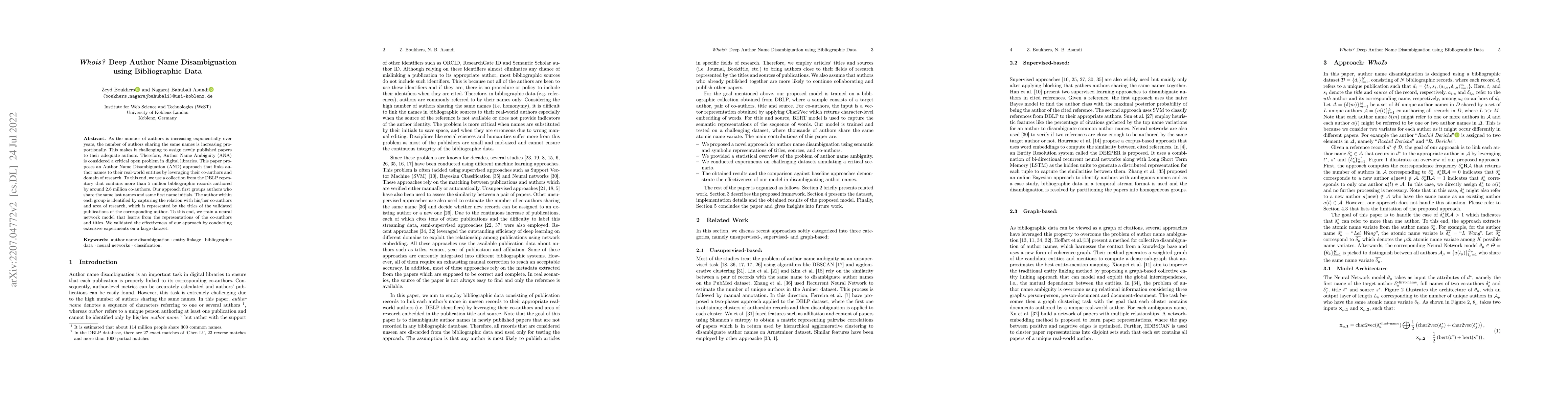 Thumbnail for Whois? Deep Author Name Disambiguation using Bibliographic Data