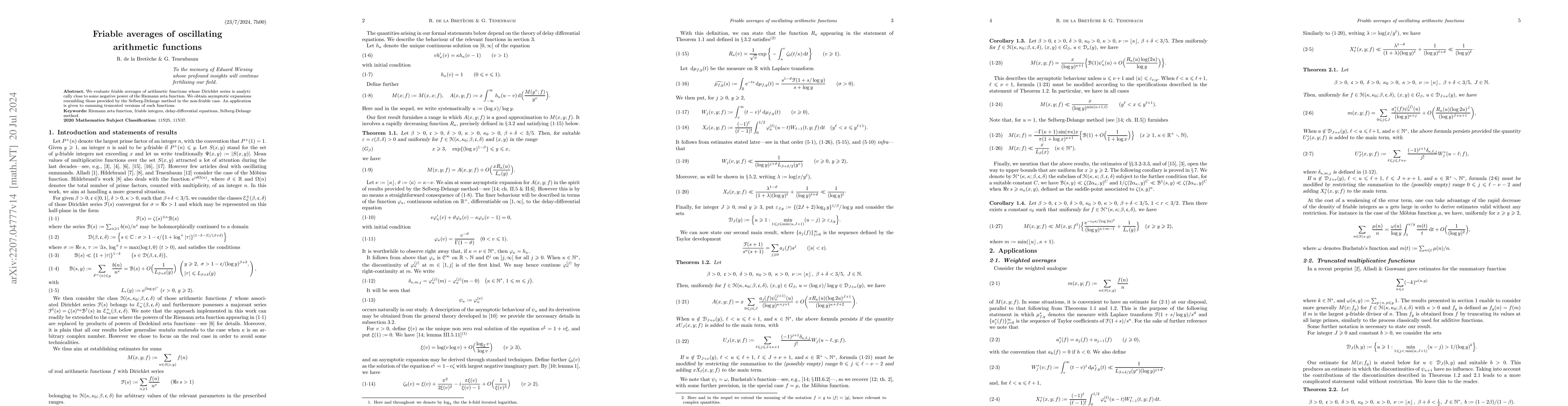 Thumbnail for Friable averages of oscillating multiplicative functions
