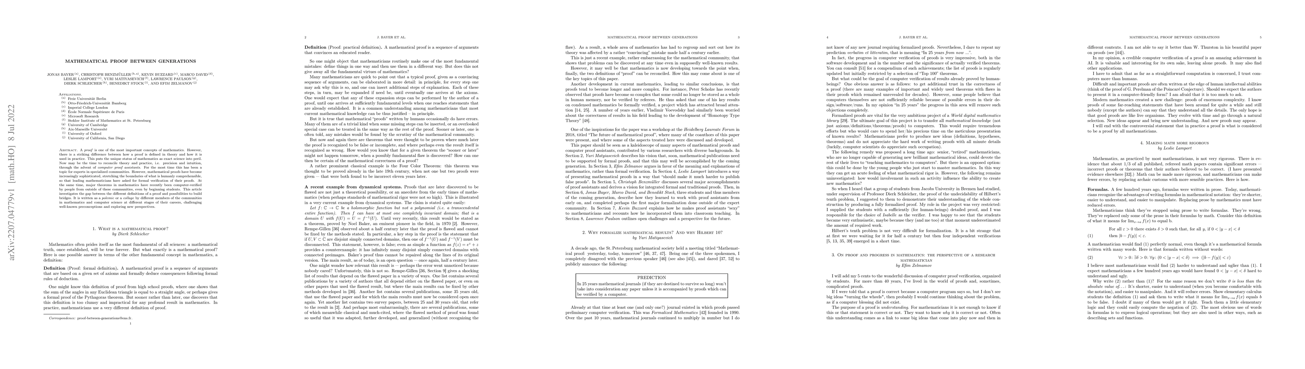 Thumbnail for Mathematical Proof Between Generations