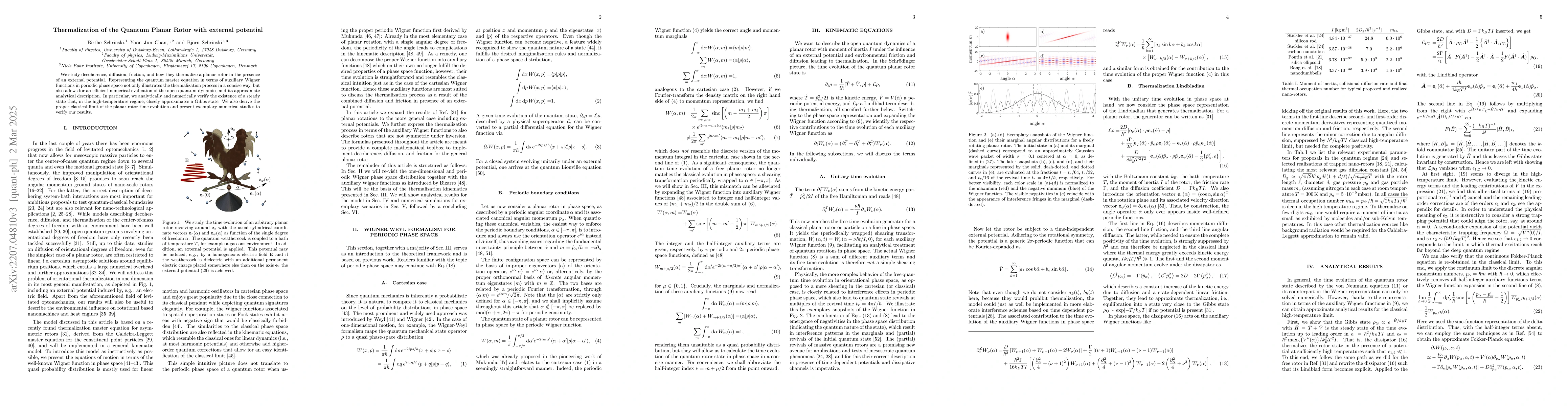 Thumbnail for Thermalization of the Quantum Planar Rotor with external potential