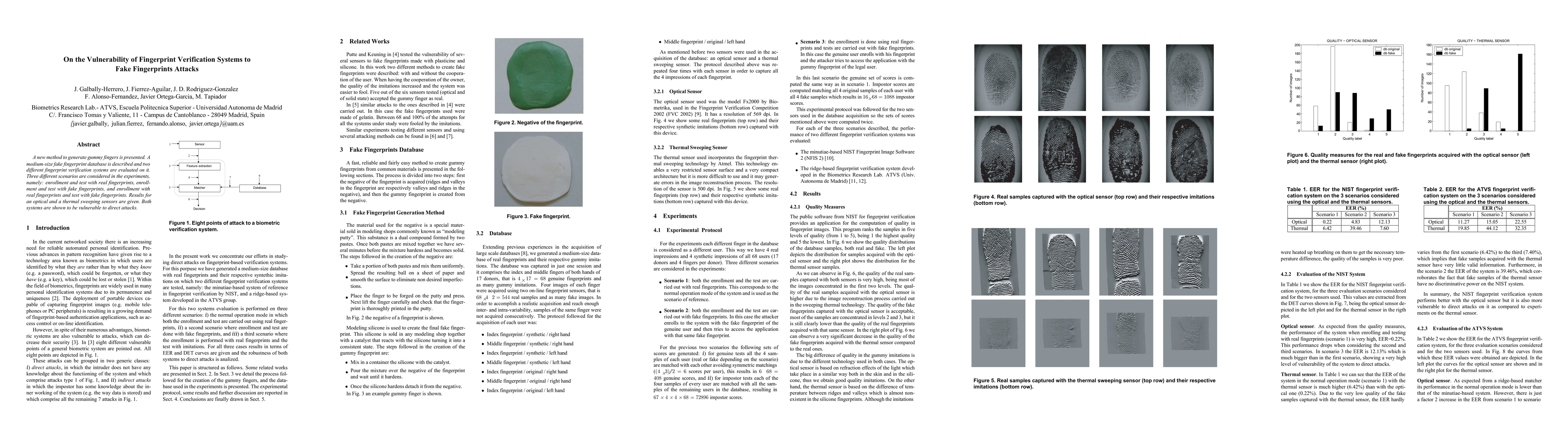 Thumbnail for On the vulnerability of fingerprint verification systems to fake
  fingerprint attacks