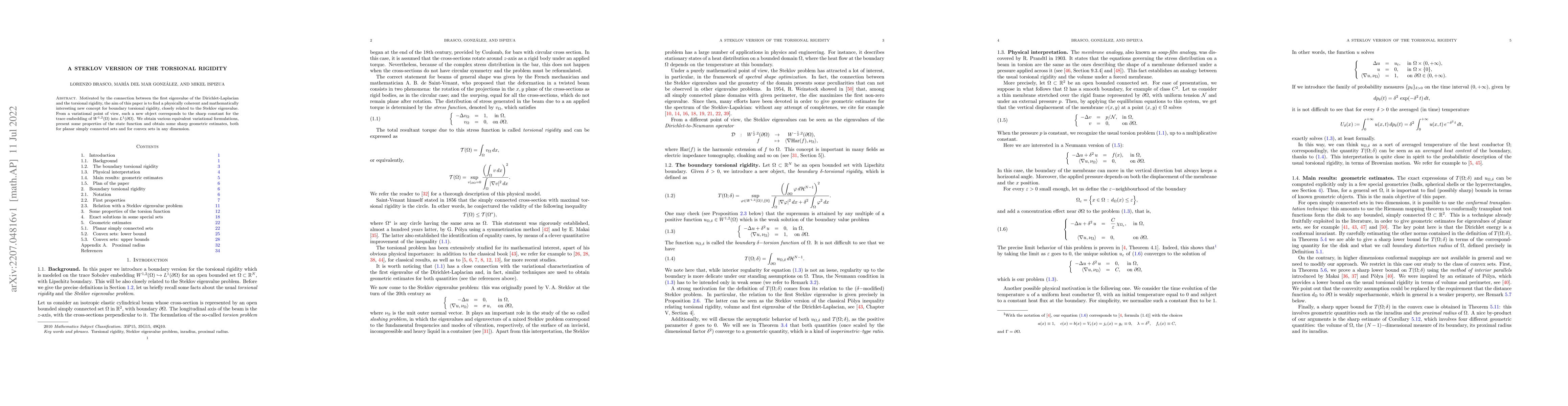 Thumbnail for A Steklov version of the Torsional Rigidity