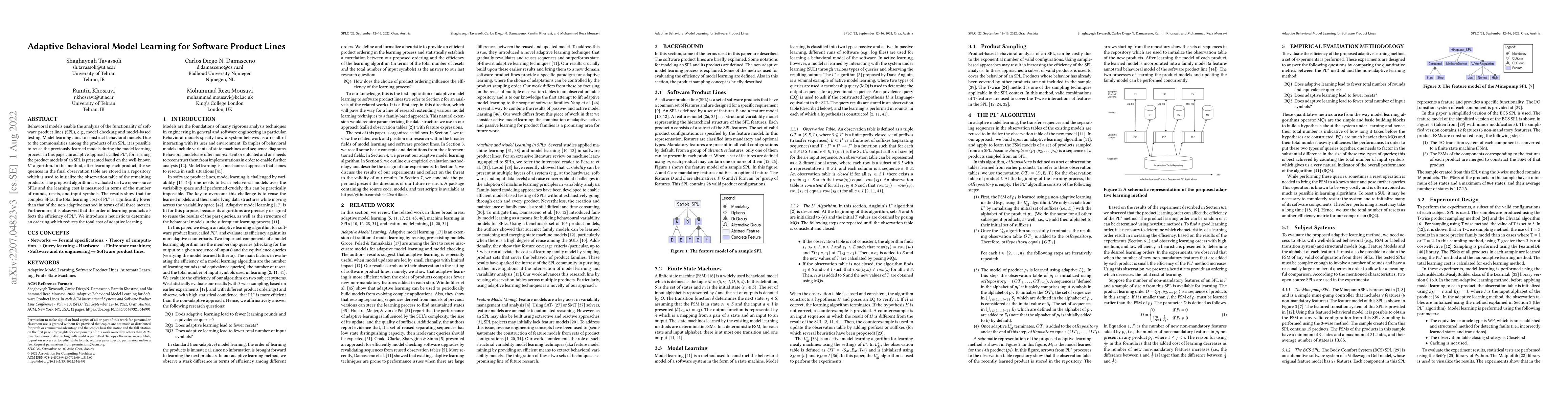Thumbnail for Adaptive Behavioral Model Learning for Software Product Lines