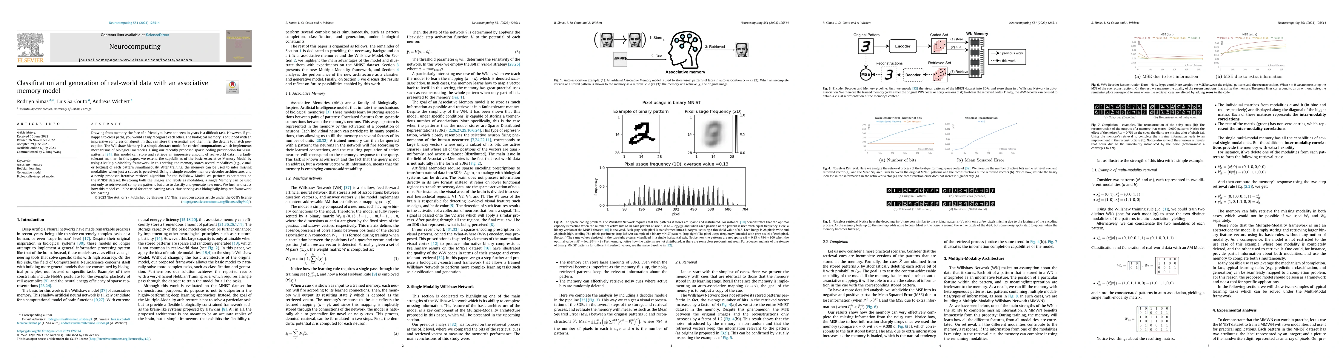 Thumbnail for Classification and Generation of real-world data with an Associative
  Memory Model