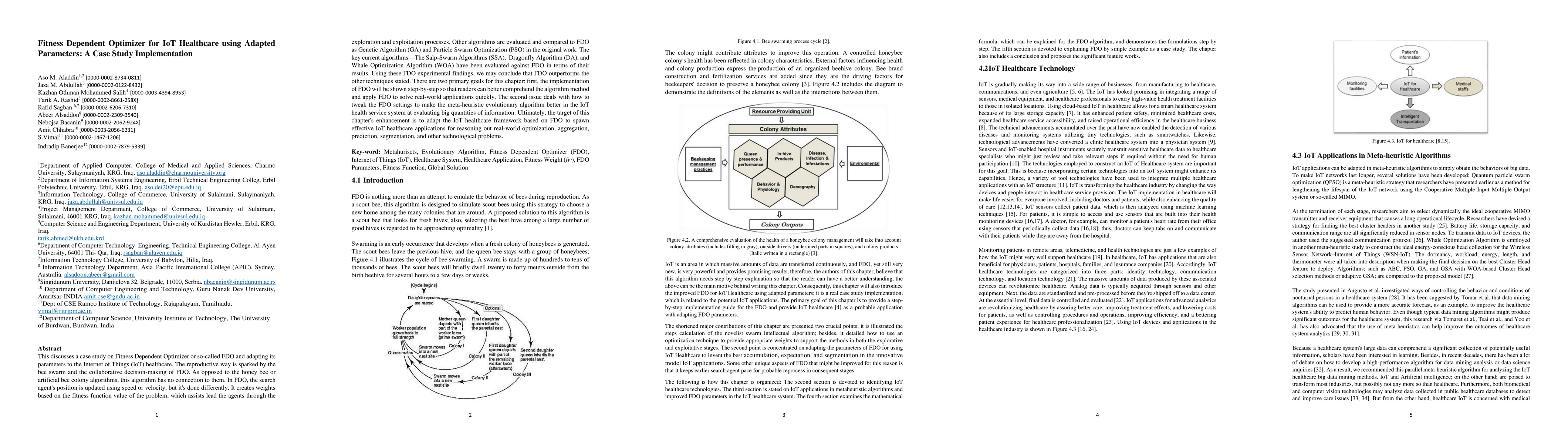 Thumbnail for Fitness Dependent Optimizer for IoT Healthcare using Adapted Parameters:
  A Case Study Implementation