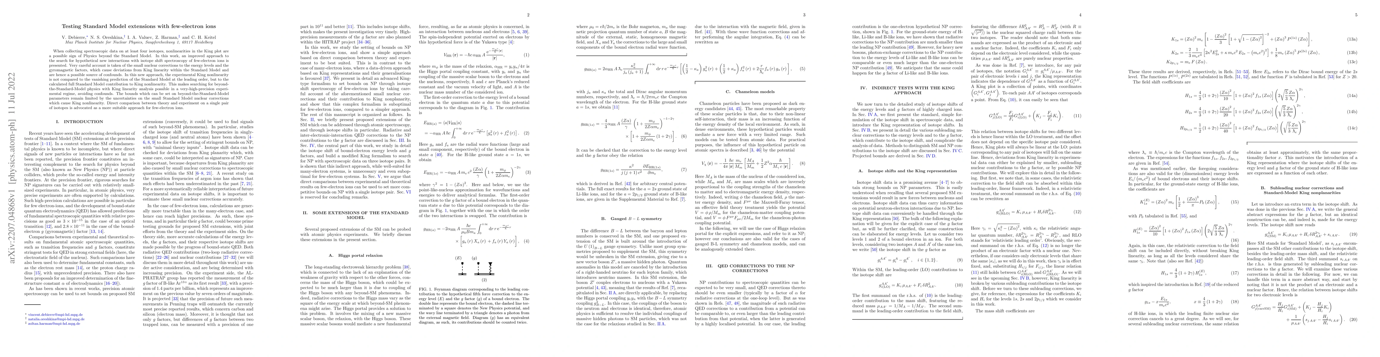 Thumbnail for Testing Standard Model extensions with few-electron ions