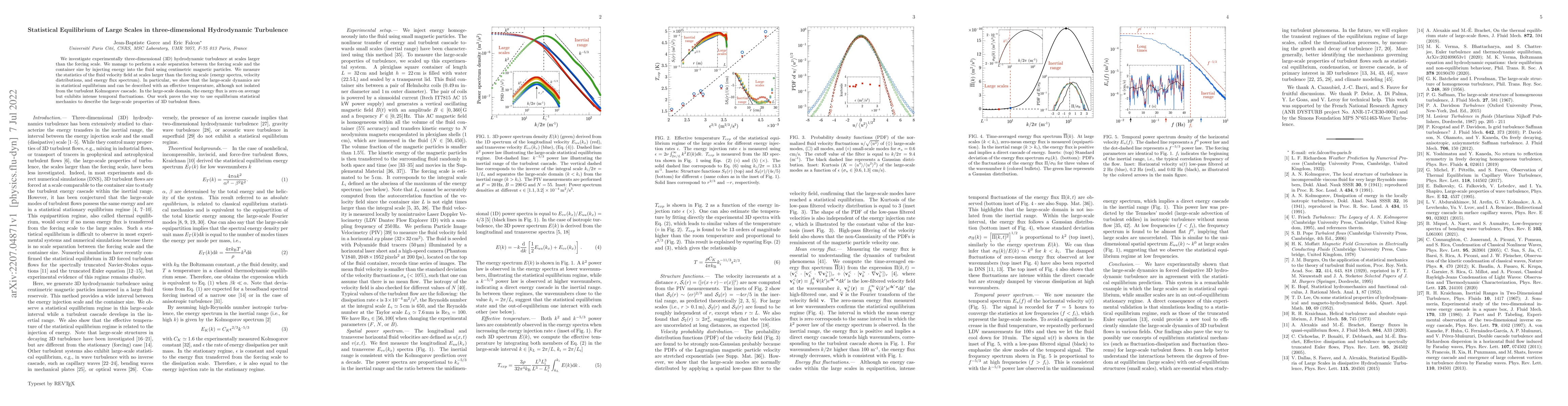 Thumbnail for Statistical Equilibrium of Large Scales in Three-Dimensional
  Hydrodynamic Turbulence