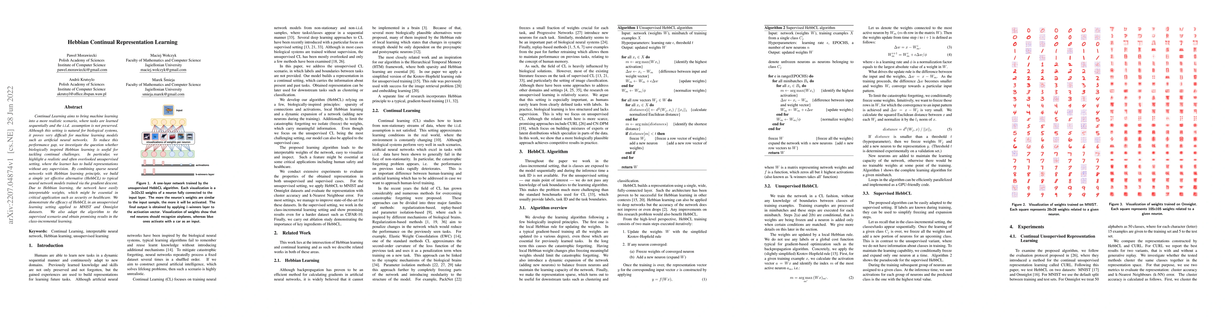 Thumbnail for Hebbian Continual Representation Learning