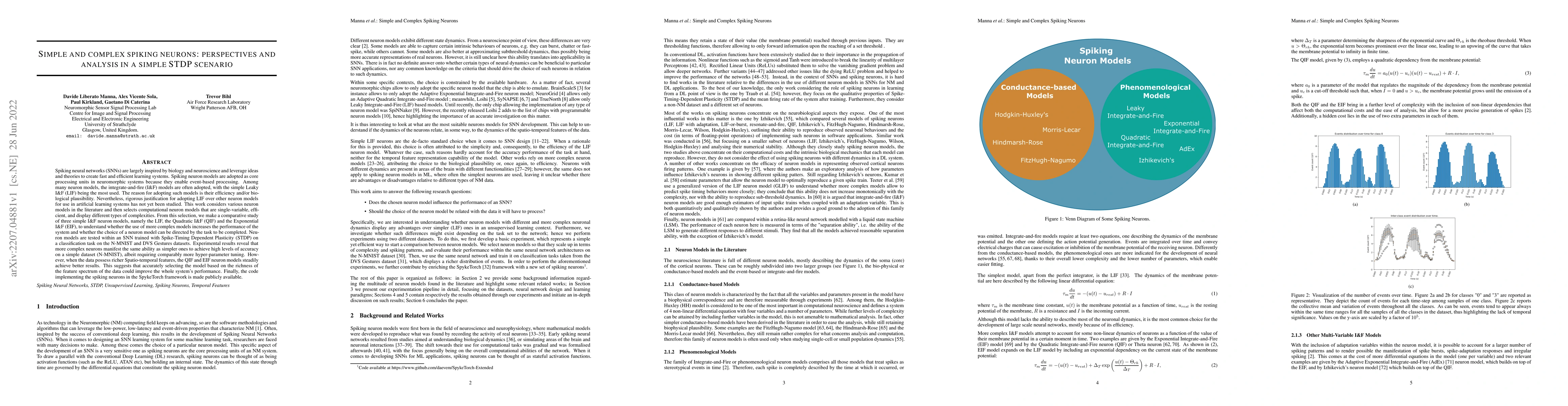 Thumbnail for Simple and complex spiking neurons: perspectives and analysis in a
  simple STDP scenario