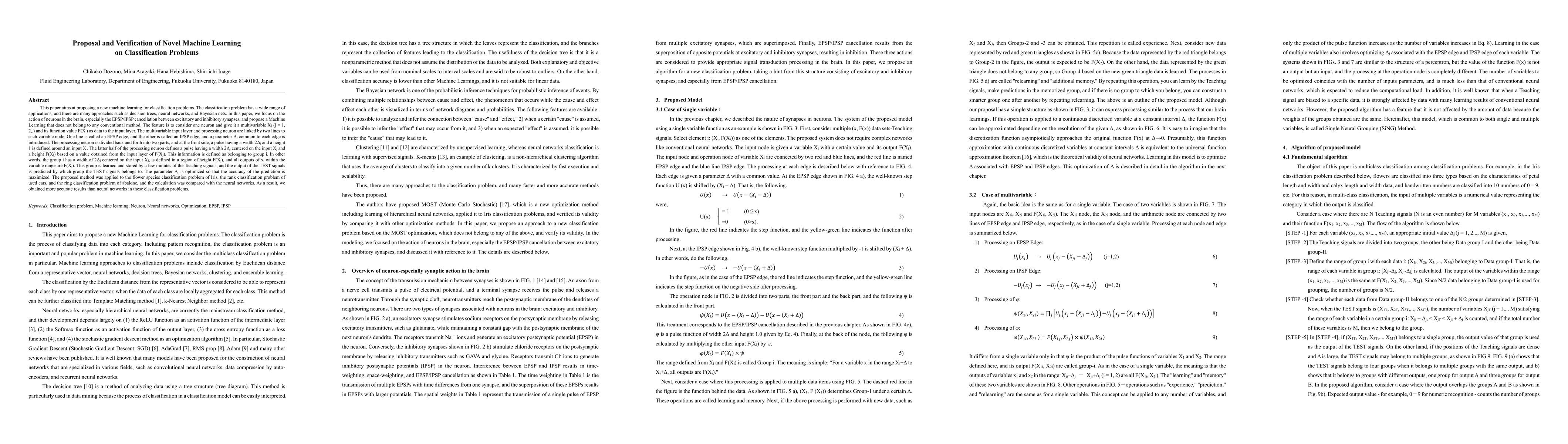 Thumbnail for Proposal and Verification of Novel Machine Learning on Classification
  Problems