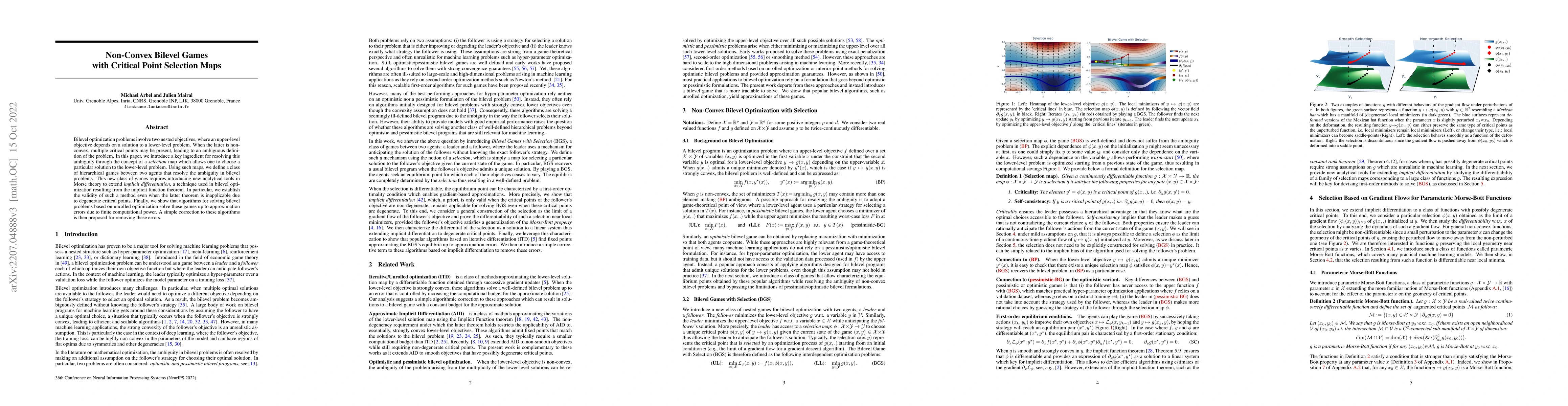 Thumbnail for Non-Convex Bilevel Games with Critical Point Selection Maps